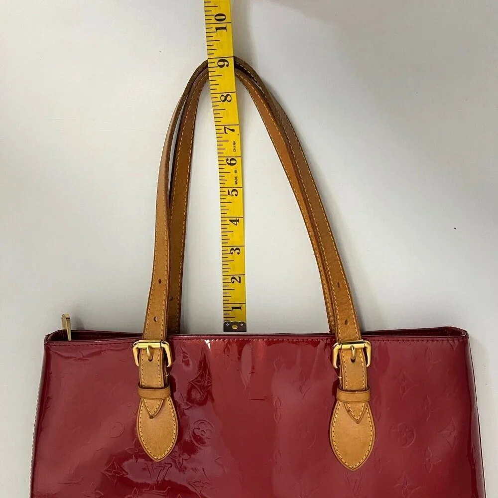 Louis Vuitton Tote Bag Brentwood Vernis Monogram Patent Leather Red Shoulder